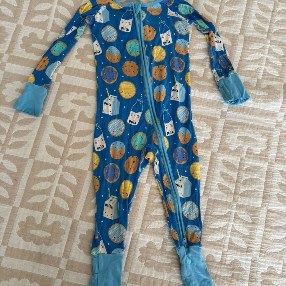 OG milk and cookies Little Sleepies bamboo romper